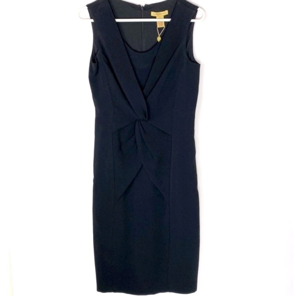 Catherine Malandrino black twist front jersey dress size 2 NWT